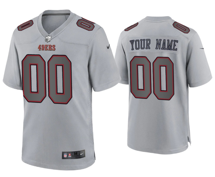 Men's Grey San Francisco 49ers Active Player Custom Atmosphere Fashion Stitched Game Jersey